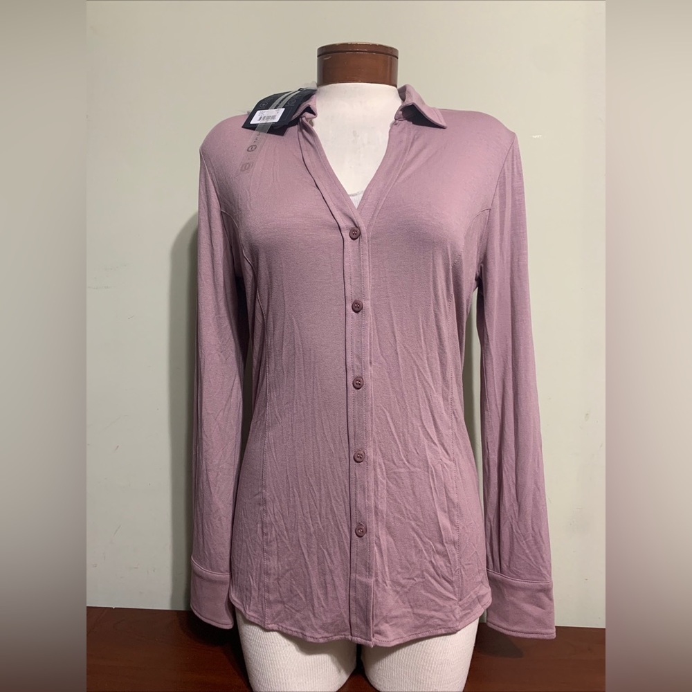 Anatomie Nikki dusty long sleeve button ip ladies top small new